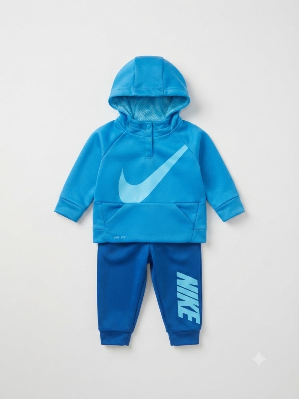 Nike Baby Bright Blue Hoodie & Deep Blue Joggers Set - 3/6M